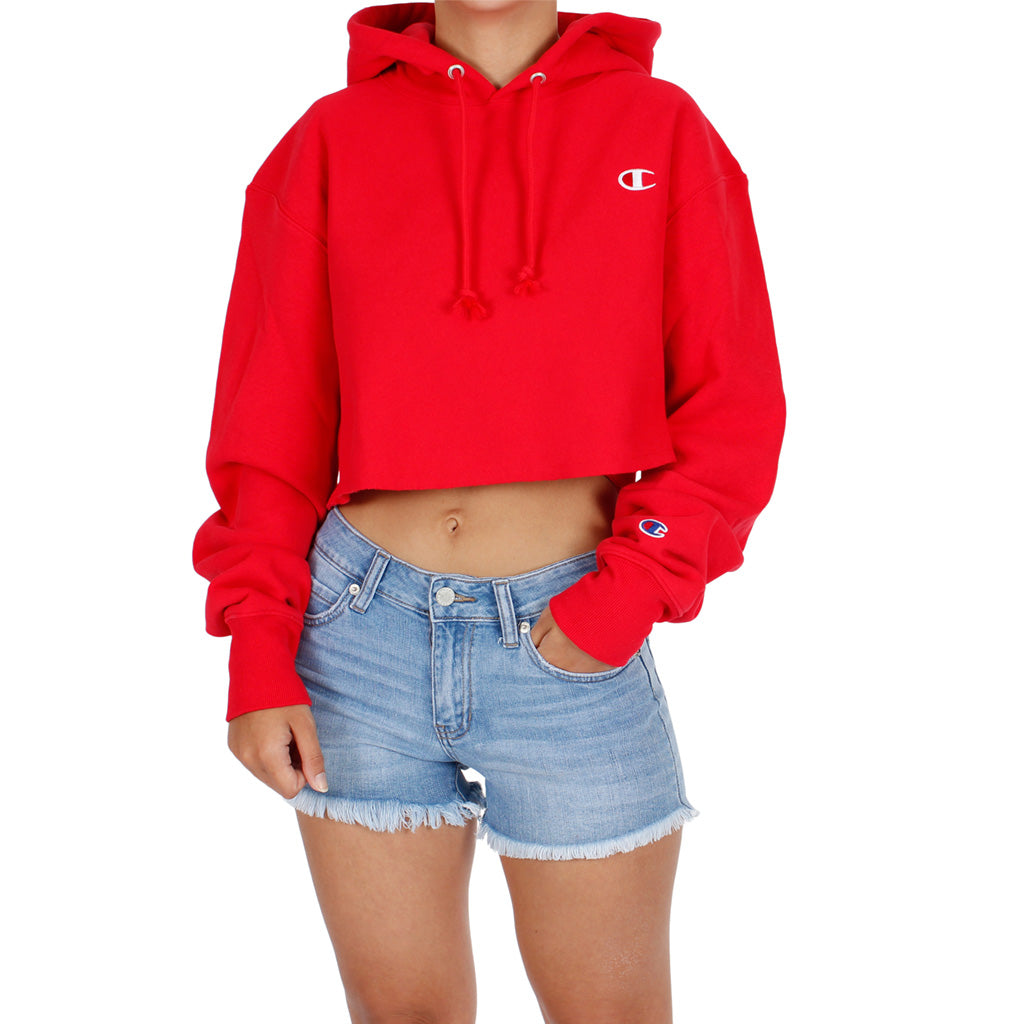 Reverse Weave Small C Crop Hoodie - Denny's