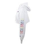 Arm Block Embroirdered  Crop Hoody - Denny's