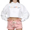 Crop Reverse Weave Color Block Hoodie - Denny's