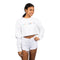 Multi Color Logo Crop Reverse Weave Crew - Denny's