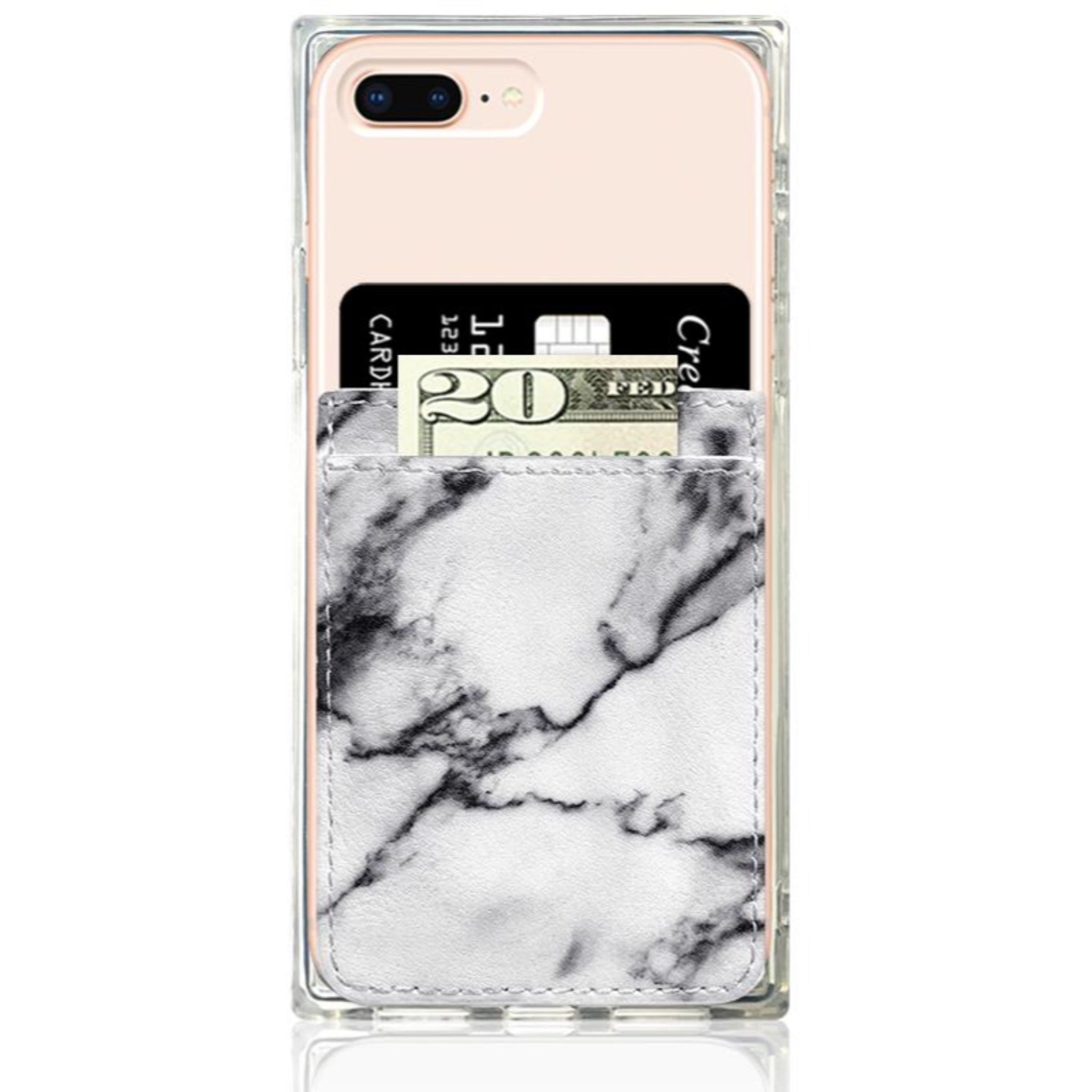 White Marble Faux Phone Pocket - Denny's