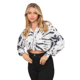Tie Dye Crop Raw Hem Zip Hoodie - Denny's