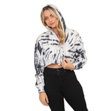 Tie Dye Crop Raw Hem Zip Hoodie - Denny's