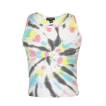 Turq Grey Pink Tie Dye Crop Tank - Denny's