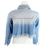 Crope Destroyed Denim Jacket - Denny's