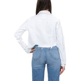 Uneven Hem Fitted Denim Jacket - Denny's