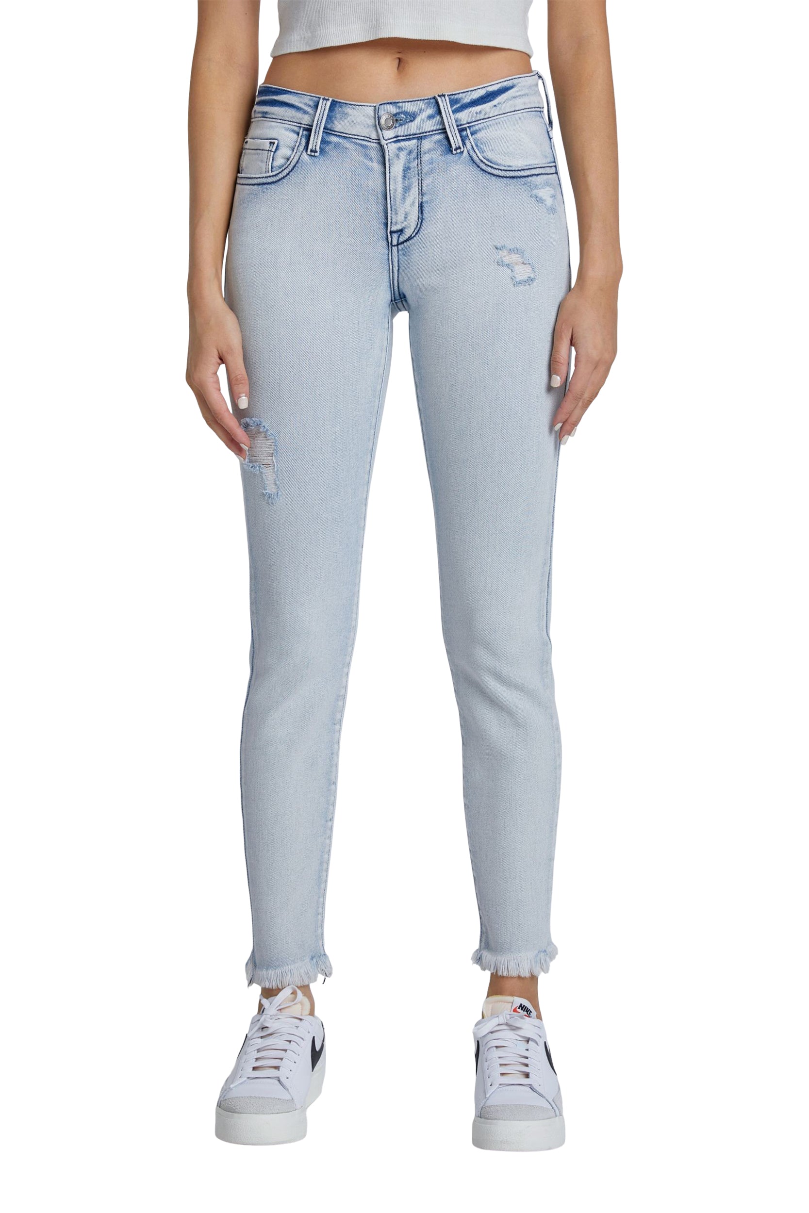 Low Rise Frayed Hem Skinny - Denny's