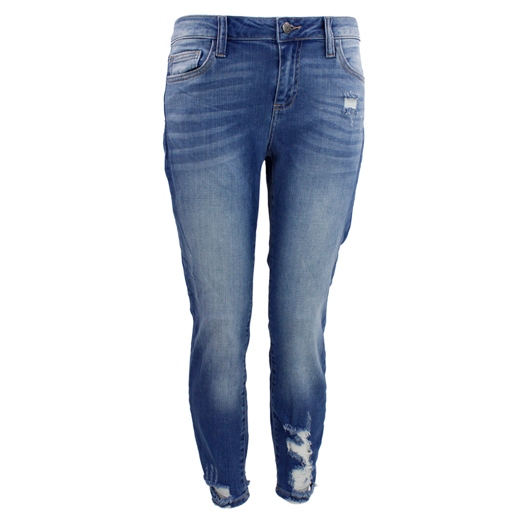 Medium Rise Distressed Ankle Skinny - Denny's