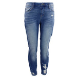 Medium Rise Distressed Ankle Skinny - Denny's