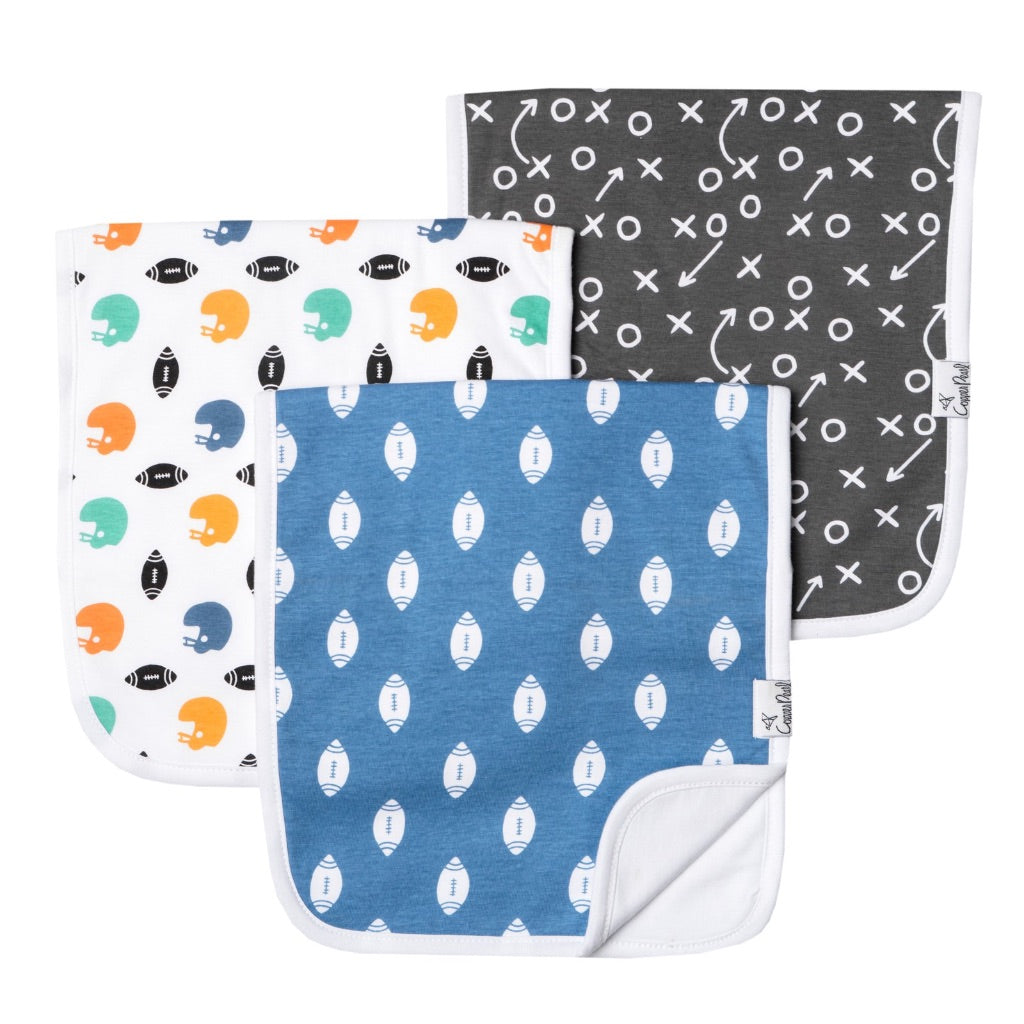 Quarterback Three Pack Premium Burp Cloths - Denny's