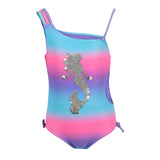 1pc Ombre Flip Mermaid Sequin Bathing Suit - Denny's
