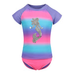 2pc Ombre Flip Sequin Mermaid Rashguard Bathing Suit - Denny's
