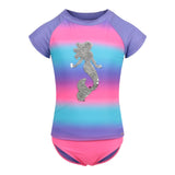 2pc Ombre Flip Sequin Mermaid Rashguard Bathing Suit - Denny's
