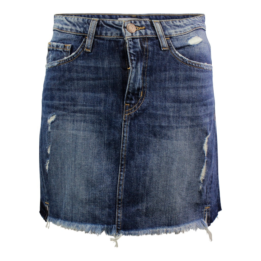 Hi Low Distressed Denim Mini Skirt - Denny's