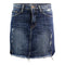 Hi Low Distressed Denim Mini Skirt - Denny's