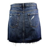 Hi Low Distressed Denim Mini Skirt - Denny's