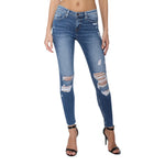 Medium Rise Ripped Crop Skinny - Denny's