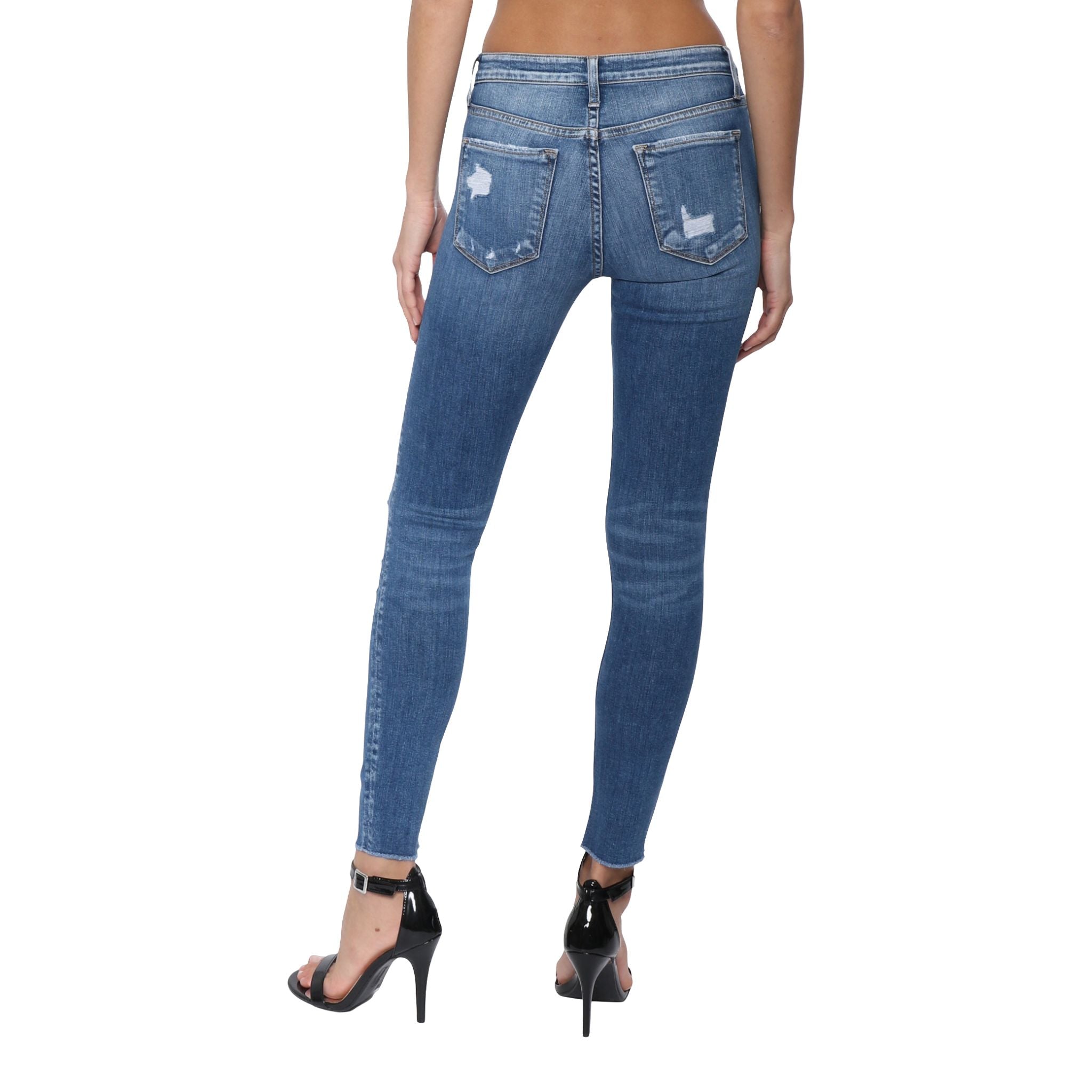 Medium Rise Ripped Crop Skinny - Denny's