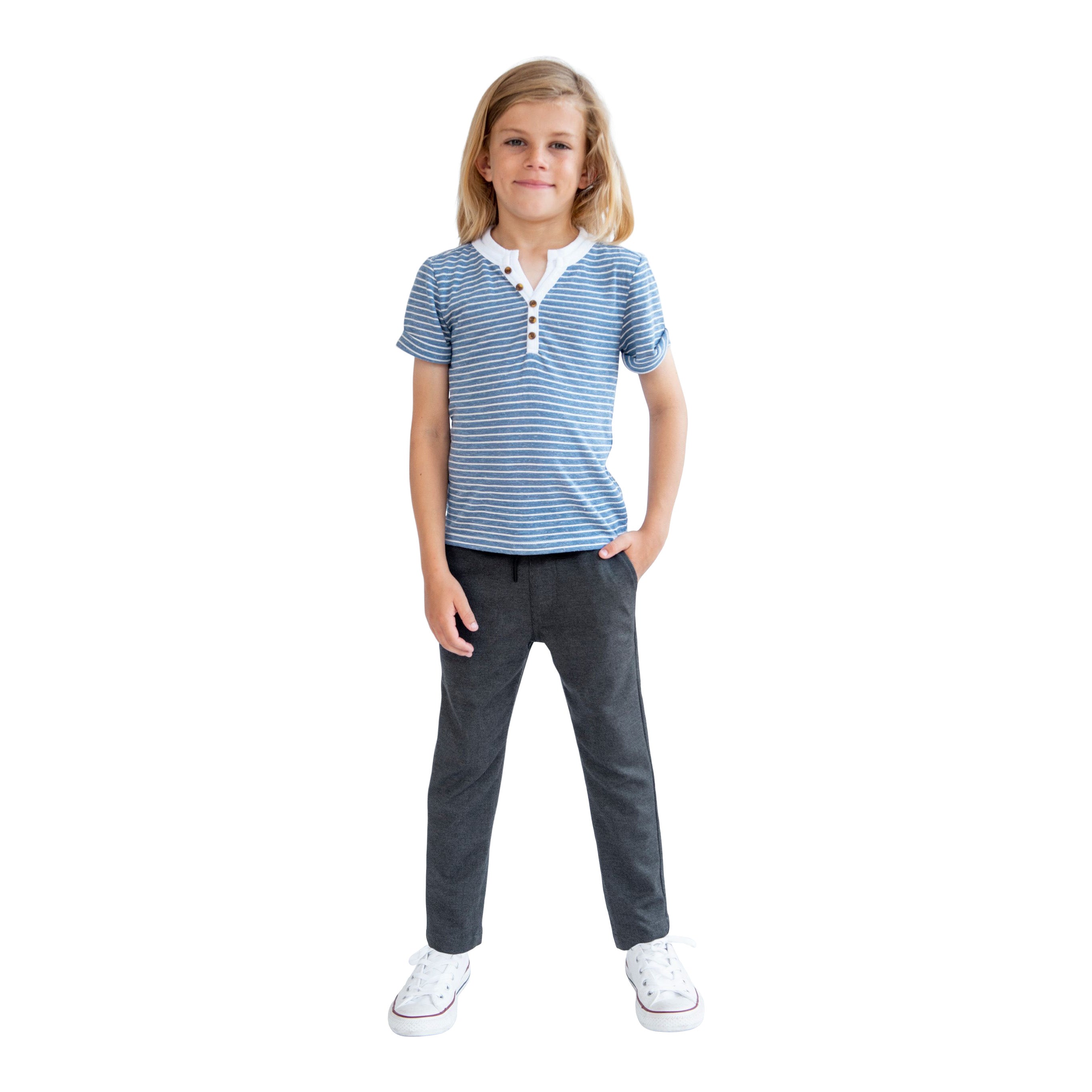 Stripe Hill Top Henley - Denny's