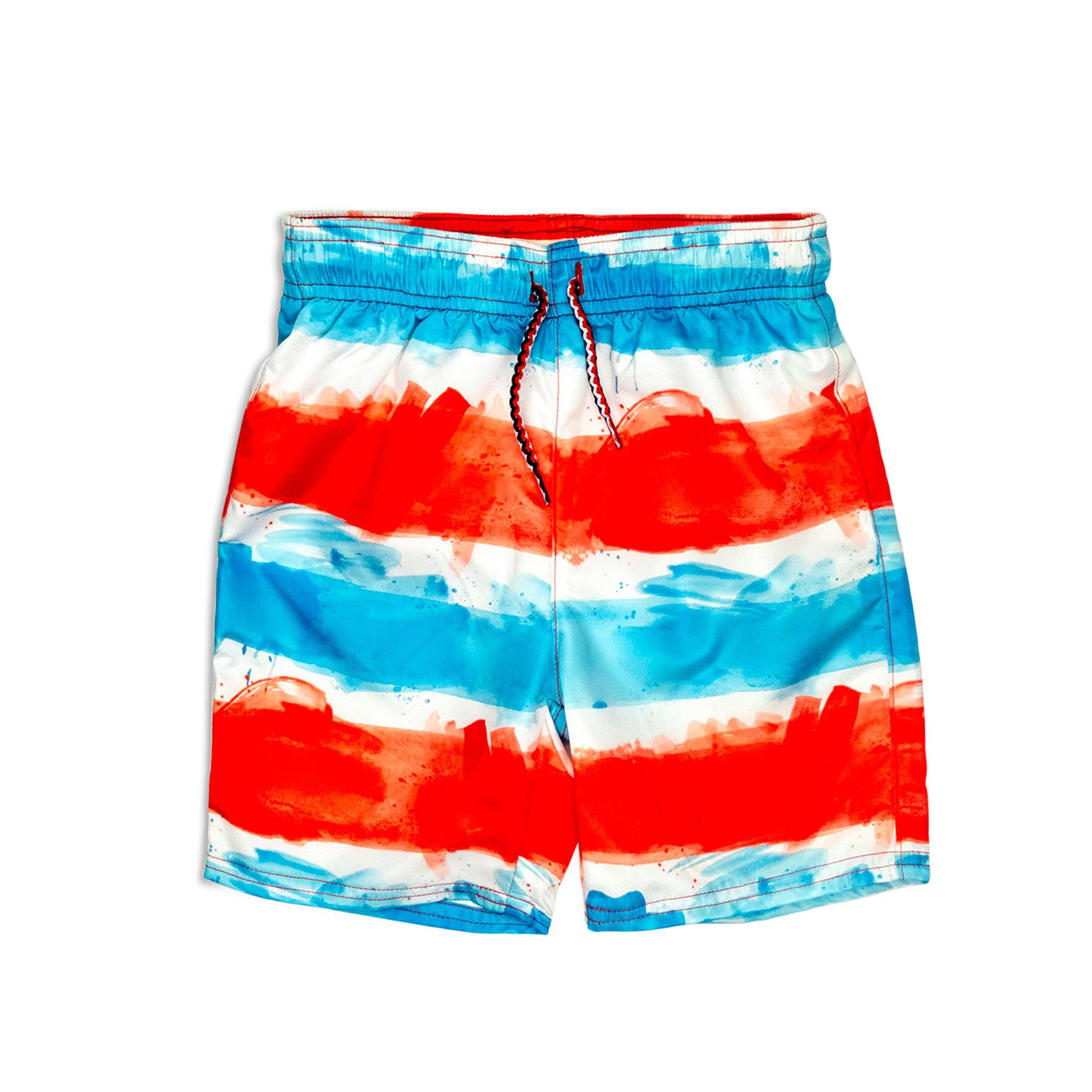 Fire Cracker Stripe Swim Trunk - Denny's