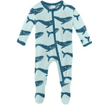 Fresh Air Blue Whales Footie - Denny's