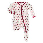 Nature Hearts Zip Footie - Denny's
