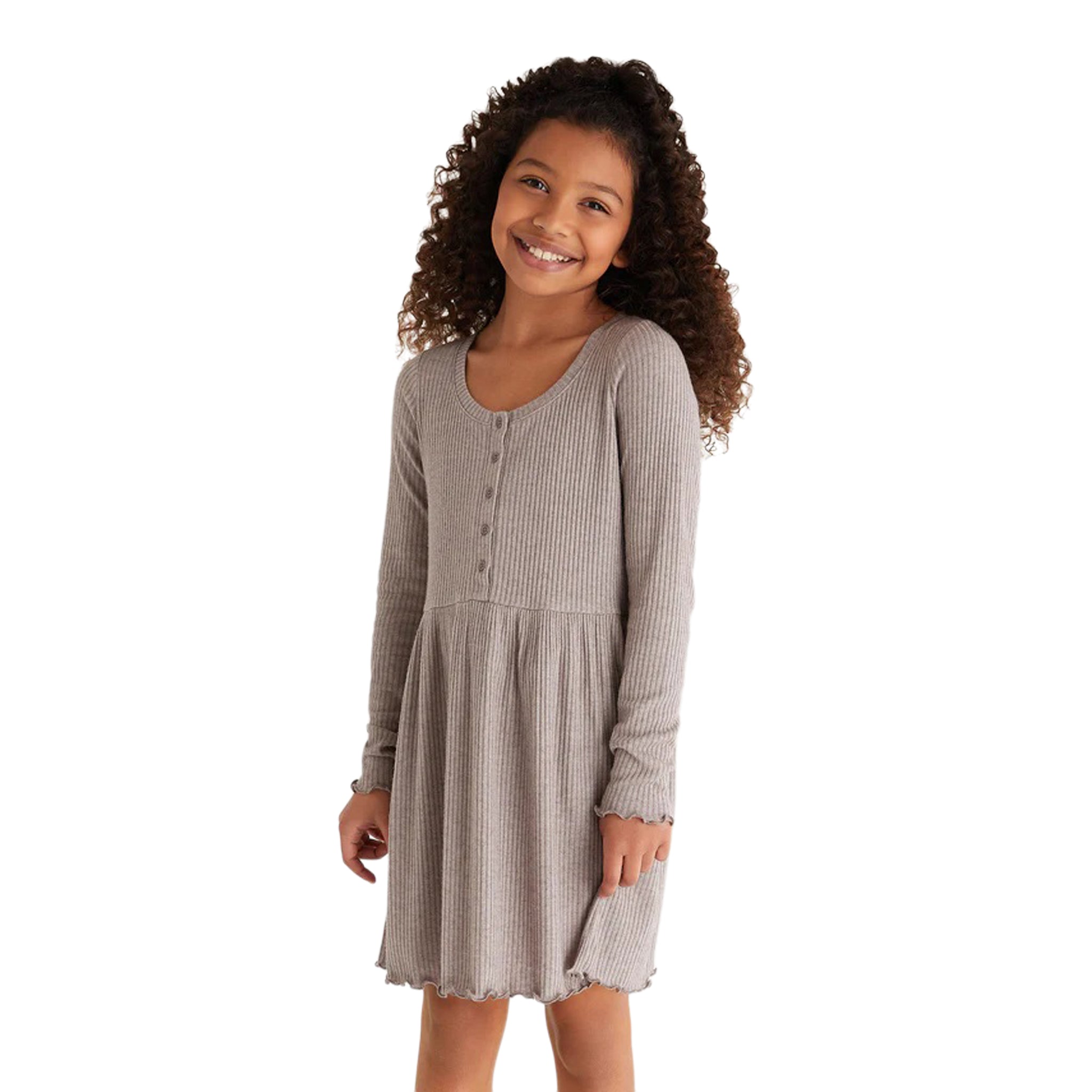 Claire Rib Henley Dress - Denny's