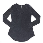 Long Sleeve Pocket V-Neck Tee - Denny's