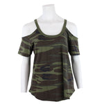 Camo Cold Shoulder Tee - Denny's
