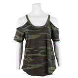 Camo Cold Shoulder Tee - Denny's