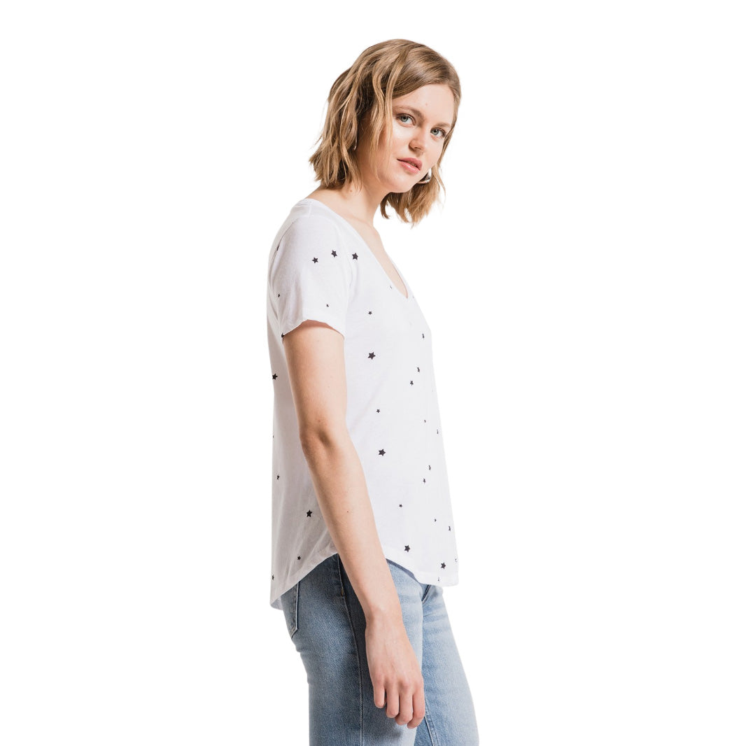 Short Sleeve Vneck with Stars - Denny's