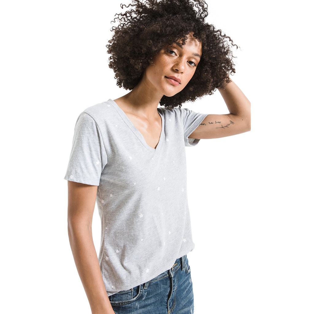 Short Sleeve Vneck with Stars - Denny's