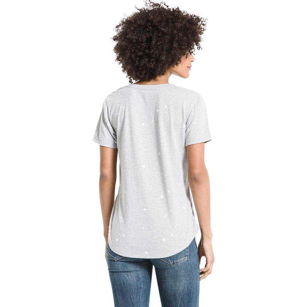 Short Sleeve Vneck with Stars - Denny's