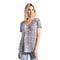 Short Sleeve Snake Skin V-Neck - Denny's