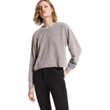 Long Sleeve Triblend Cropped Crew Sweatshirt - Denny's