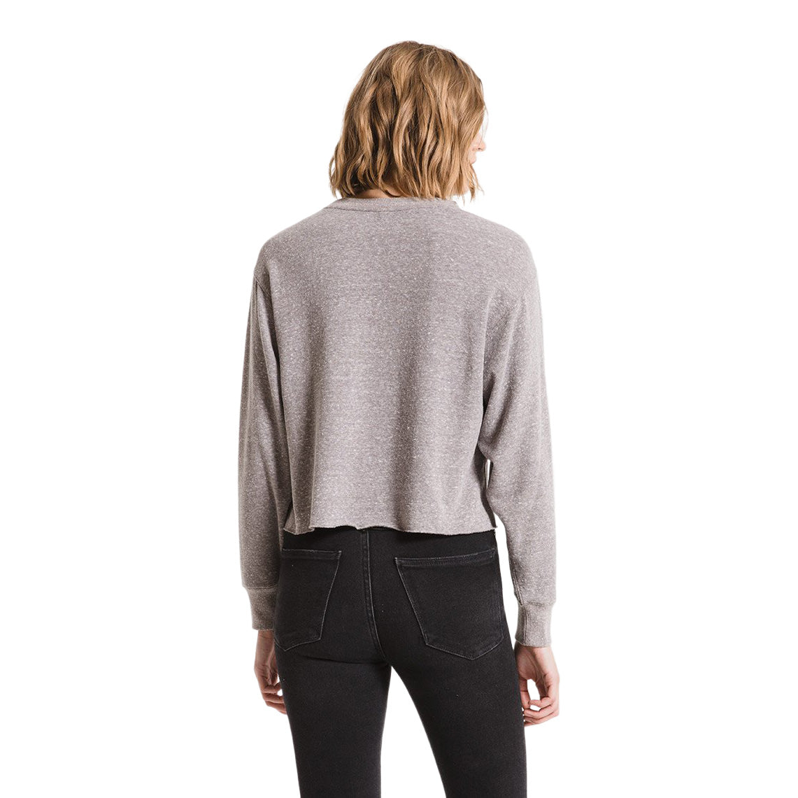 Long Sleeve Triblend Cropped Crew Sweatshirt - Denny's