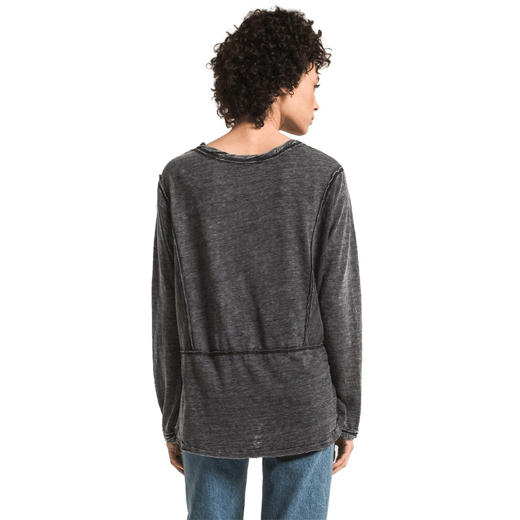 Long Sleeve Airy Slub Crew - Denny's