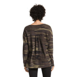 Long Sleeve Camo Thermal Top with Split Neck - Denny's