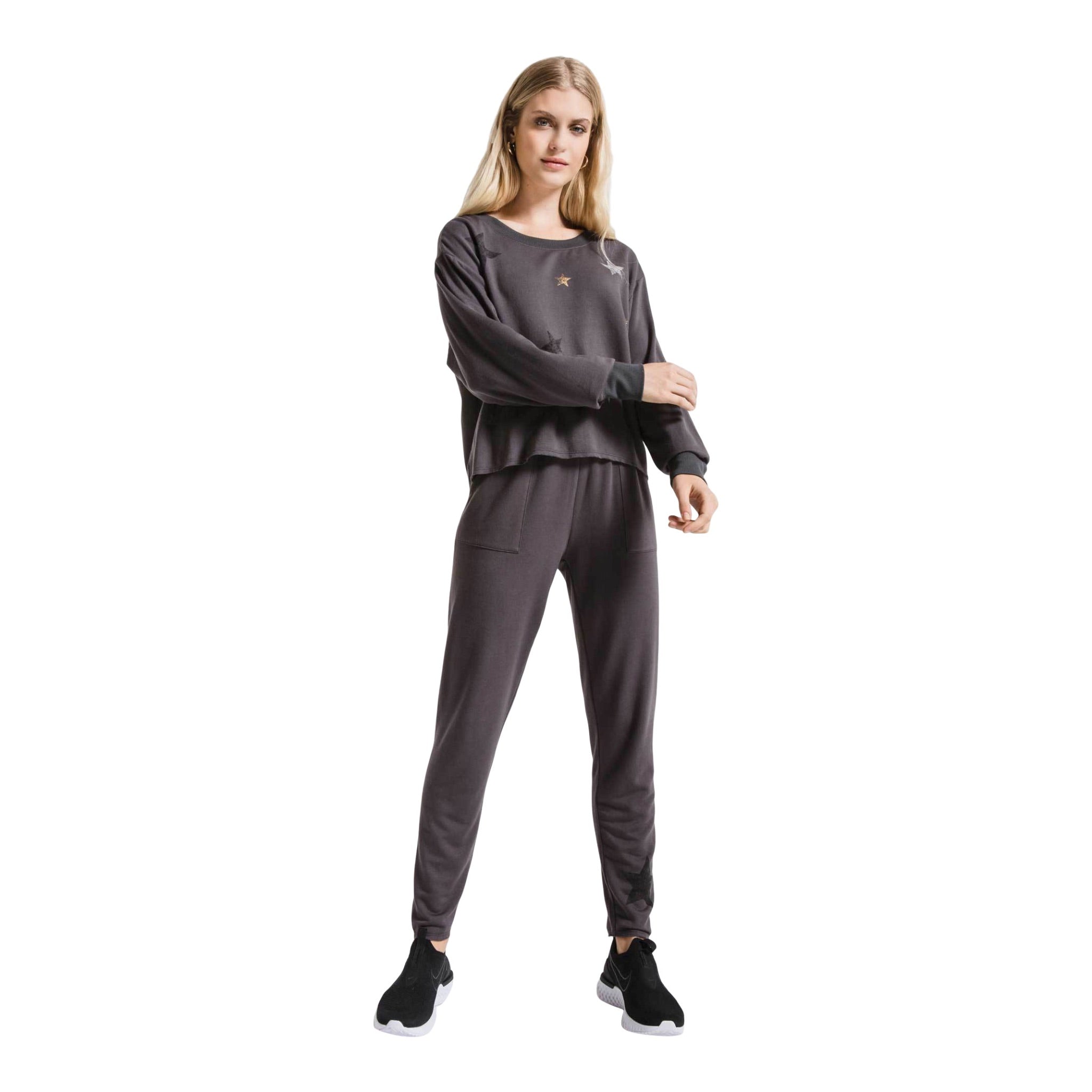 Long Sleeve Foiled Star Crew - Denny's