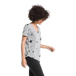 Short Sleeve Triblend Scattered Star Vneck Tee - Denny's