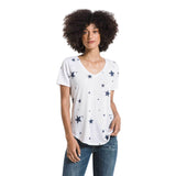 Short Sleeve Triblend Scattered Star Vneck Tee - Denny's