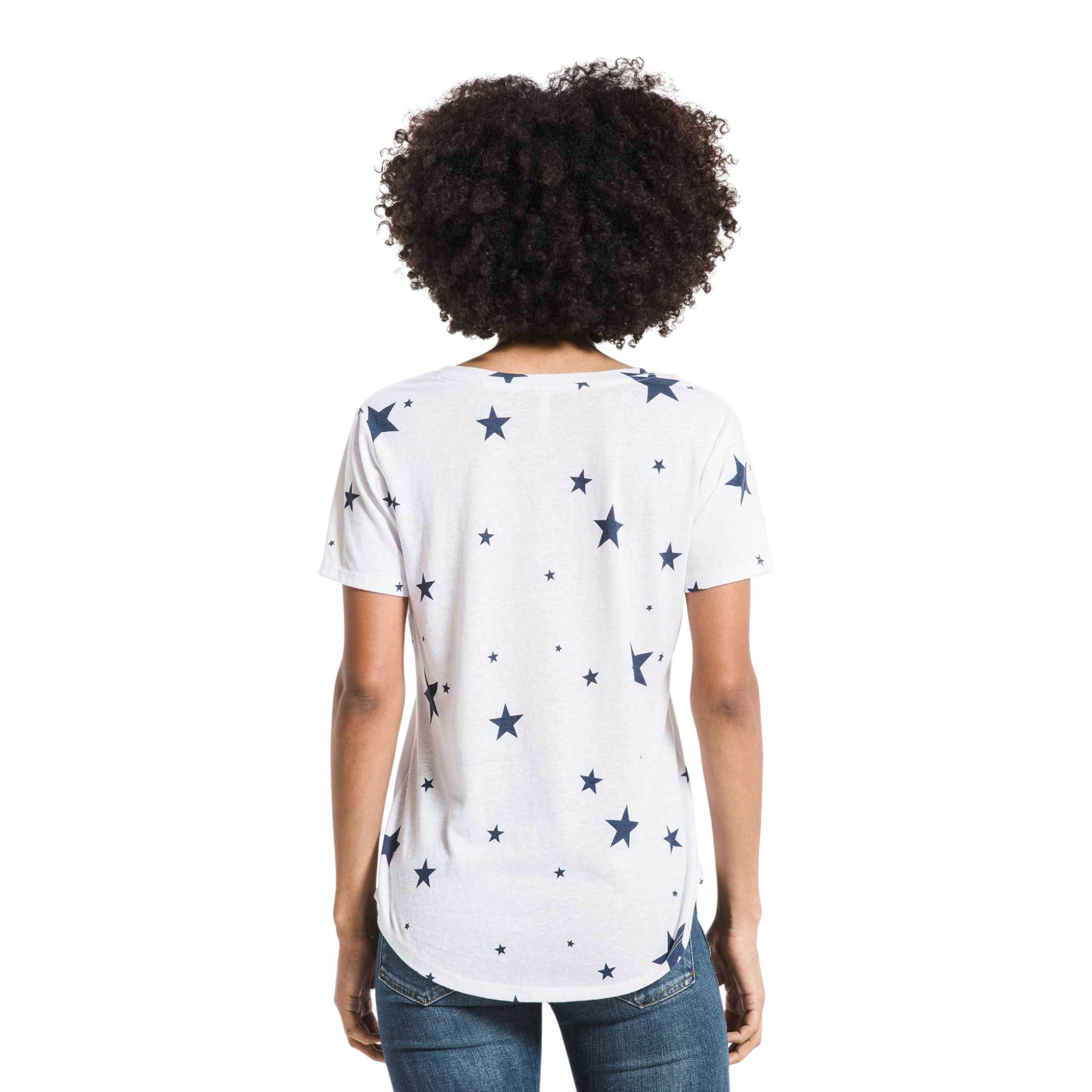 Short Sleeve Triblend Scattered Star Vneck Tee - Denny's