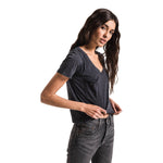 Classic Skimmer Crop Pocket V-neck Tee - Denny's