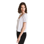 Classic Skimmer Crop Pocket V-neck Tee - Denny's