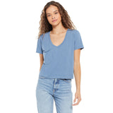 Classic Skimmer Crop Pocket V-neck Tee - Denny's