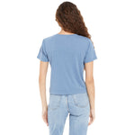 Classic Skimmer Crop Pocket V-neck Tee - Denny's