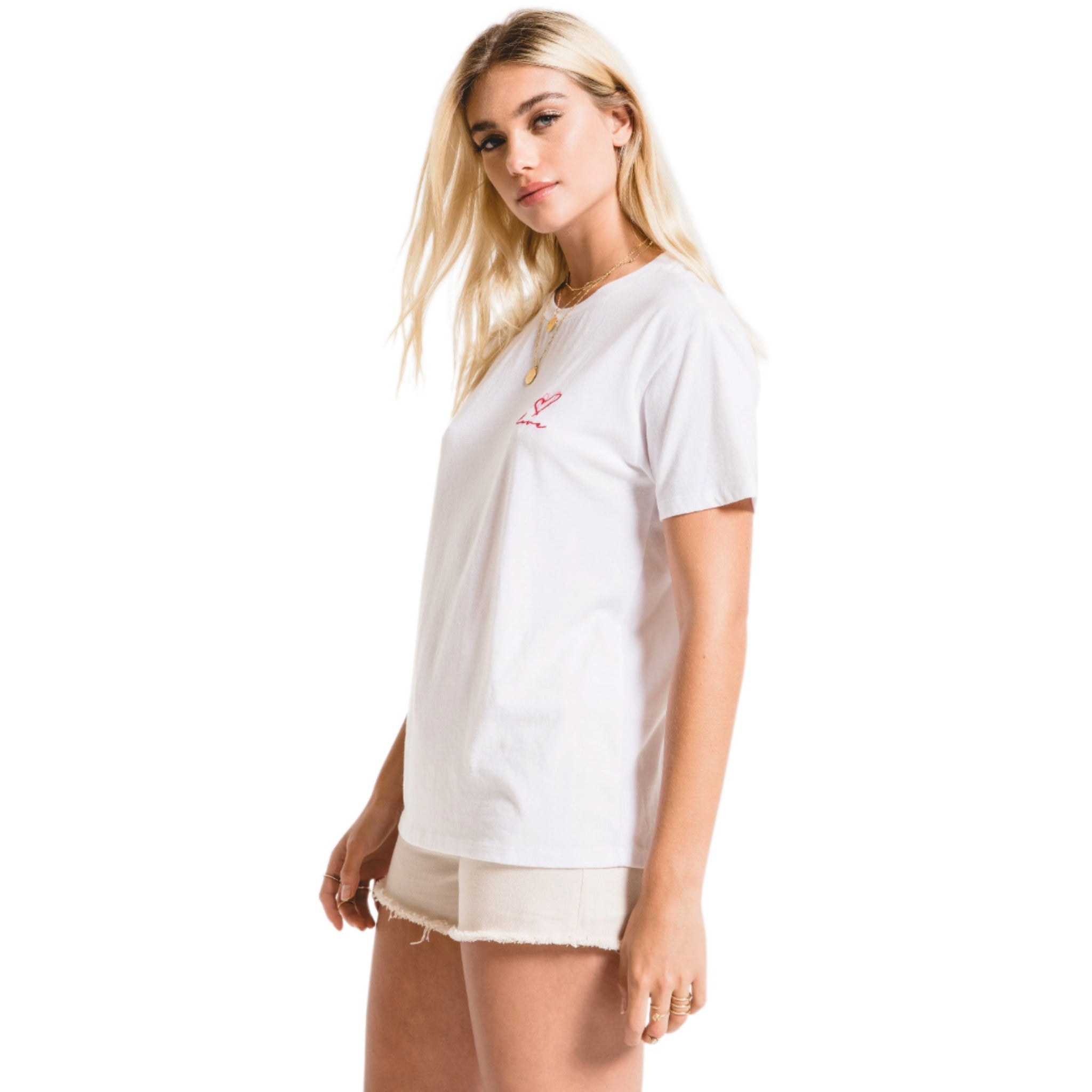 Short Sleeve Love Heart Crew - Denny's