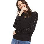 Lizzie Premium Lace Up Sleeve Crew - Denny's