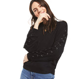Lizzie Premium Lace Up Sleeve Crew - Denny's
