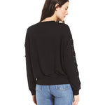 Lizzie Premium Lace Up Sleeve Crew - Denny's
